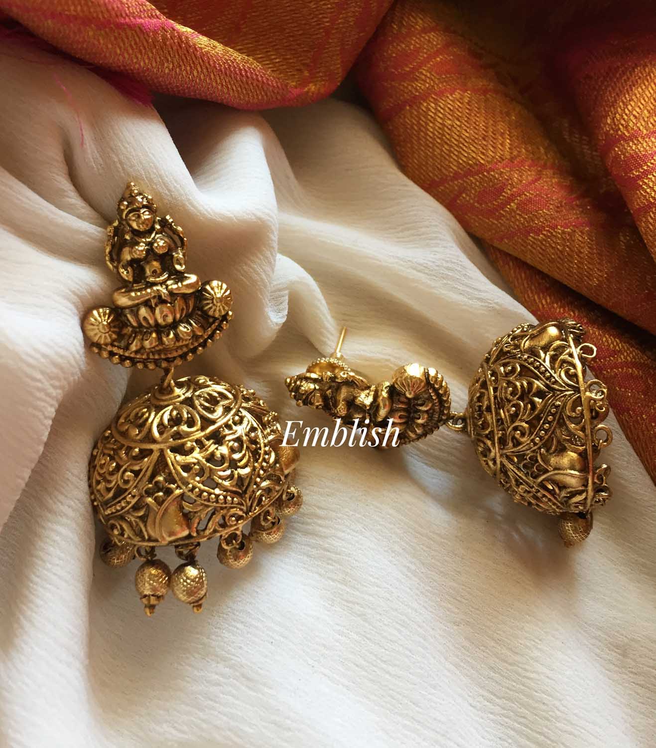 Lakshmi earrings gold sales
